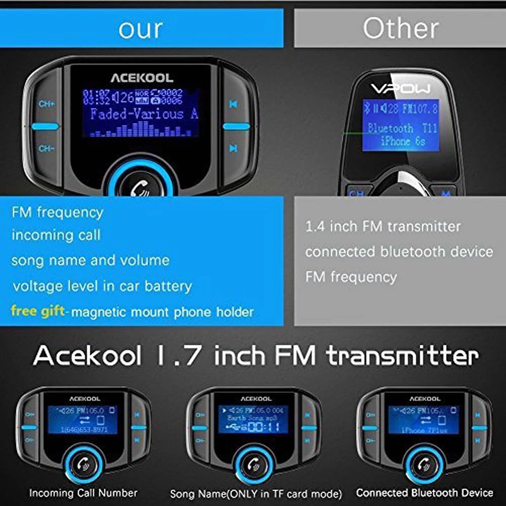 Bluetooth FM передатчик в музыкальный плейер в машине беспроводной двойной зарядное устройство usb громкой связи вызова