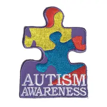 Гоночные нашивки с вышивкой, внимание к аутизму, для одежды, 2,5*3,5 дюймов, термоусадочные, с железной подложкой