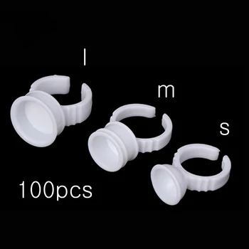 

100Pcs Disposable Pigment Caps S M L White Ring Tattoo Ink Cup for Tattoo Supplies Makeup Tattoo Tools