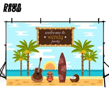 

DAWNKNOW Coconut Tree Vinyl Photography Background For Baby Seascape Photo Shoot Backdrop For Birthday Party Photo Studio lv507