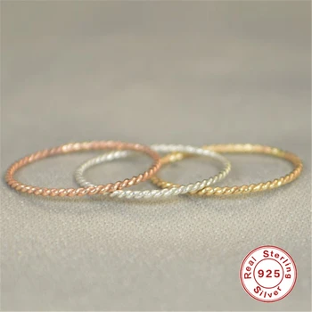 

2019 New Casual Fashion Exquisite Simple Tiny Twist S925 Sliver Rings for Women Joint Tail Rings Jewelry