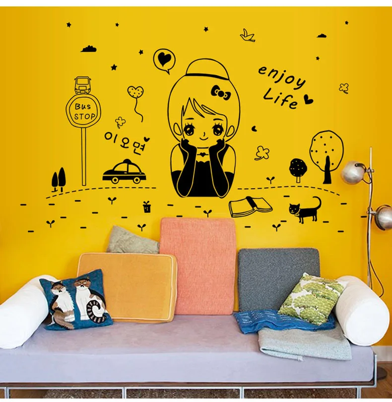 AY7271 CHILDREN'S Room Wall Stickers Meng GIRL'S Small GIRL'S Cool Removable Wall Stickers Bedroom Creative Wall Stickers