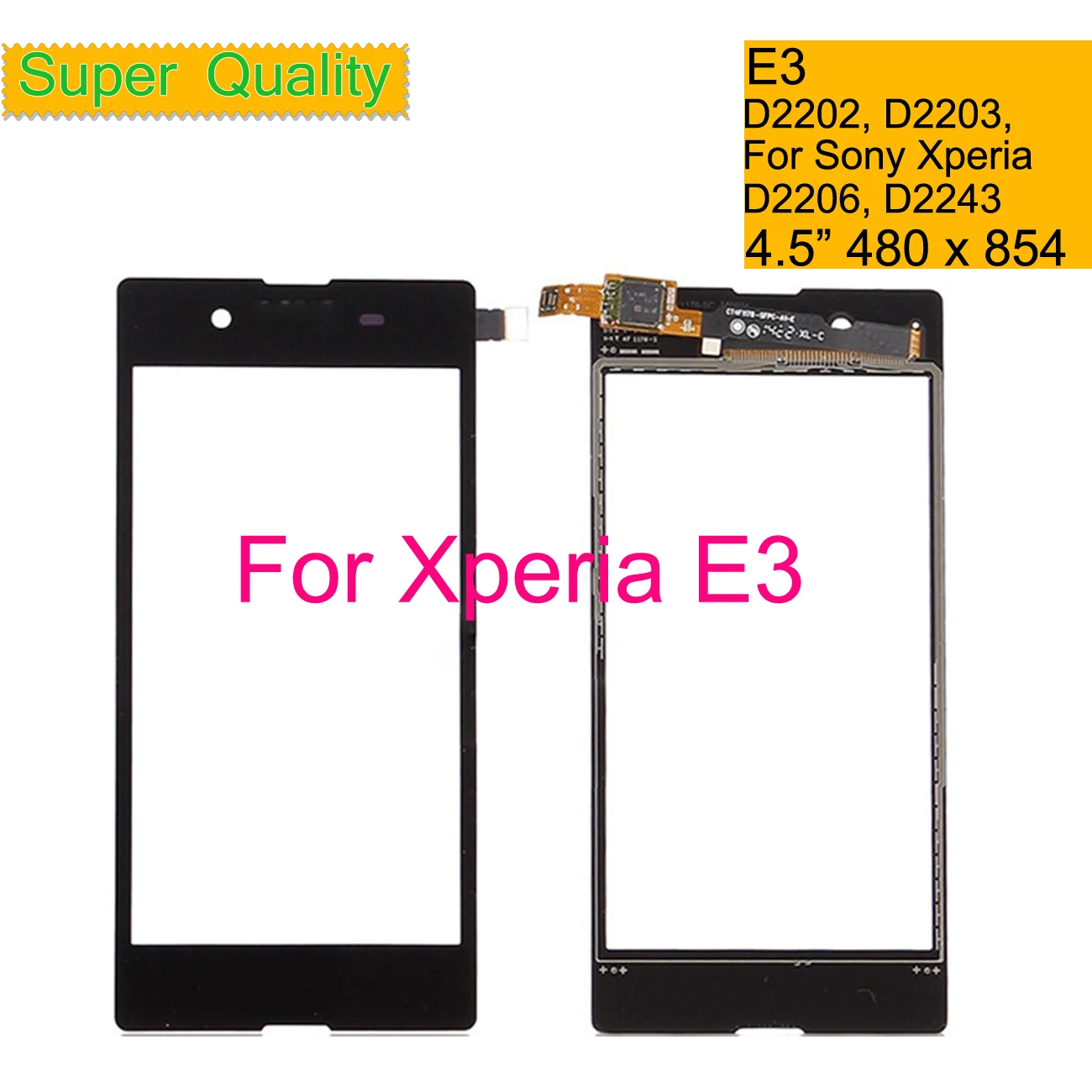 Сенсорный экран для sony Xperia E3 D2202 D2203 D2206 D2243 сенсорный экран дигитайзер стекло передней сенсорной панели объектив двойной D2212 без lcd