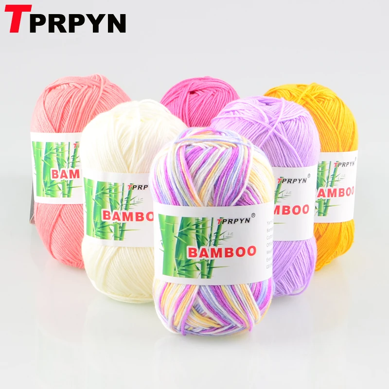 TPRPYN 1 шт. = 50 г бамбуковая хлопковая пряжа для вязания крючком ручная | Пряжа -32833828304