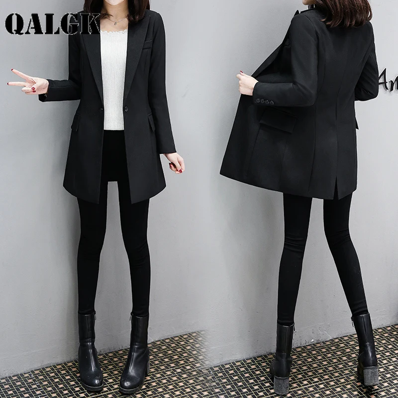 Elegante vrouwen lange slanke pak dames jas en najaar nieuwe Professional темперамент шикарный jasje