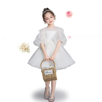 

Flower Girl Dress 2020 White Tulle Scoop Three Designs Ball Gown Zipper-up For Baby Girls Special Occasion