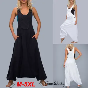 

Women Bib Cargo Hip Hop Harem Bib Pants Jumpsuit Romper Trousers Plus Size