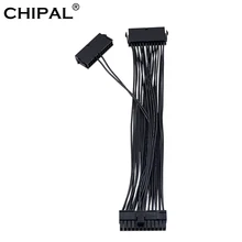 Chipal 30cm psu cabo atx 24pin macho para fêmea dupla fonte de alimentação sincronização starter add2psu extensor cabo adaptador para btc eth mineração