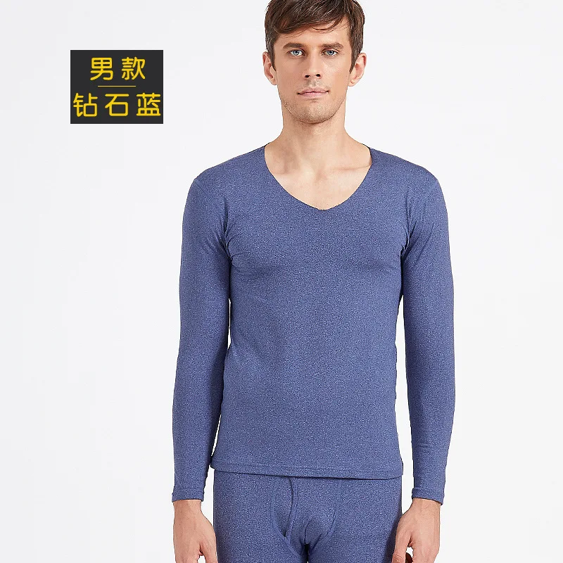 Men and women thin section plus velvet seamless warm underwear set seamless body - Color: see chart