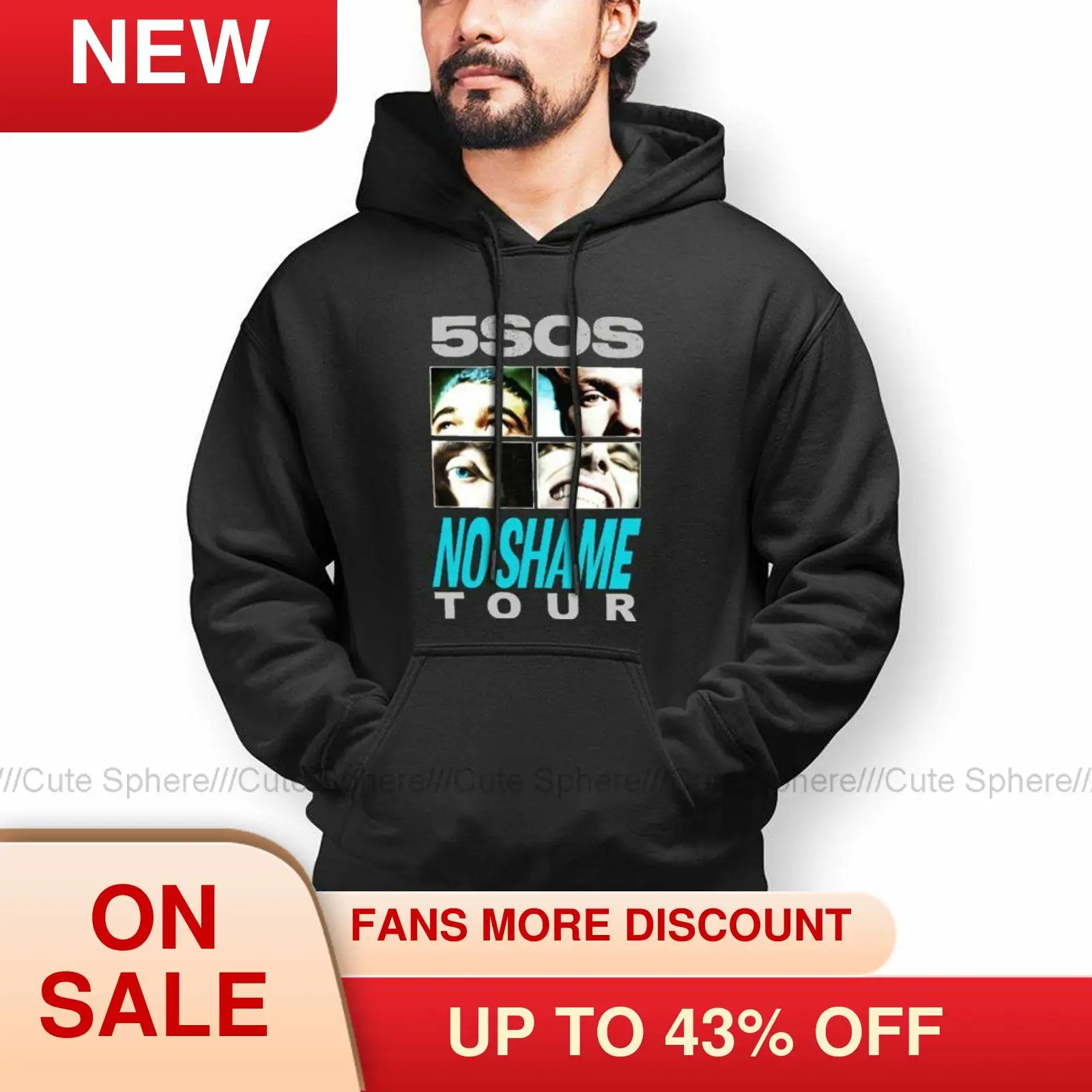 

Men Seconds Of Summer SECONDS OF SUMMER SOS NO SHAME TOUR Hoodie Stylish Long Sleeve Cotton Hoodies Autumn Outdoor Pullover Hood