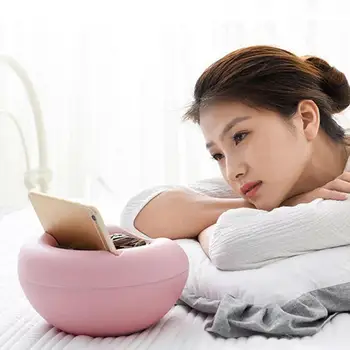 

Creative Lazy Snack Bowl Plastic Double-Layer Snack And Fruit Mobile Artifact Storage Box Bowl Bowl Phone Chase Bracket 4 Color