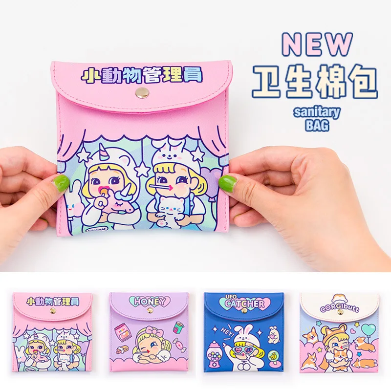 Manglad девочки санитарный мешок единороги кролик мультфильм шаблон милый Kawaii ID кредитный держатель для карт чехол Корея Япония портмоне