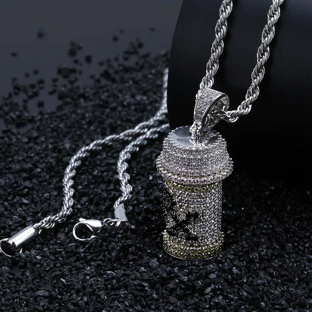 

Europe And America Poison Jar PX Modeling Cool Hip Hop Pendant Micro Zircon Popular Brand Necklace Ornament Manufacturers Direct