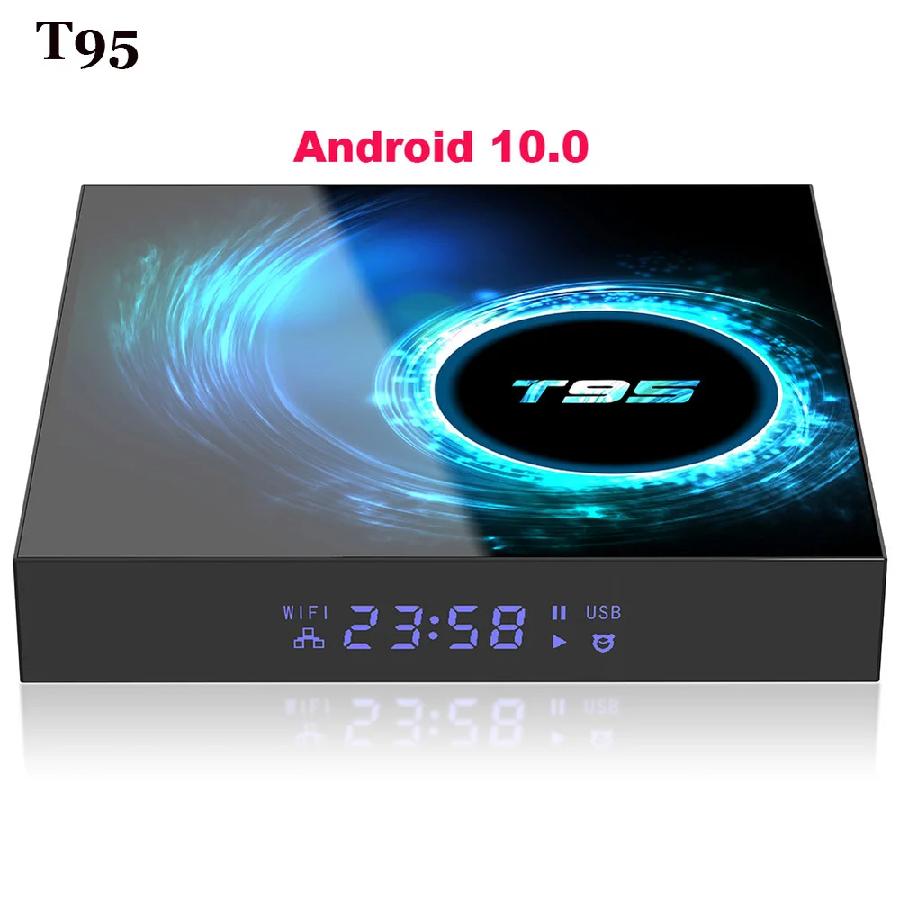 ТВ приставка Android 10,0 Google голосовой помощник Netflix Youtube HD 6K Android ТВ приставка T95 Смарт ТВ приставка 4 Гб 64 Гб телеприставка