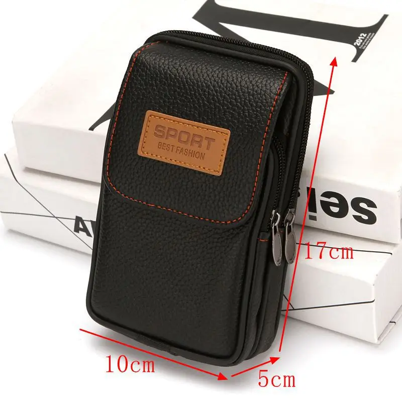 6.5incn Man Wallets PU Leather Fannypack COin Purses Waist Bags Men Wallet Purse Sport Running Pocket Billfold Wallet Monybags