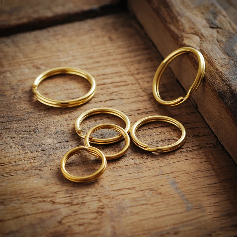 brass round key rings (2)