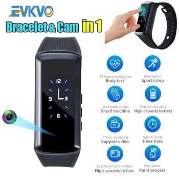 

1080P FHD Mini Smart Bluetooth Outdoor Sports Photography Bracelet Wristband Secret Video Recording Touch Button Watch DV Camera