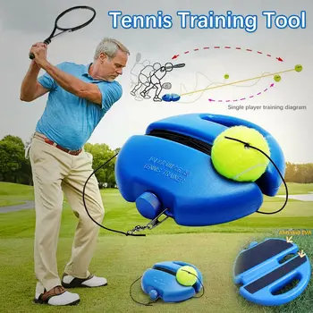 

Tennis Trainer Basic Exerciser Tennis Training Tool with Rope Singles Beating Automatic Rebound Rubber Band Sparring Device
