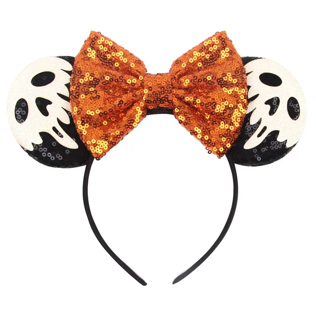 Disney Mickey Stitch Frozen Ears Headband Sequins Hair Bows Charactor For Women Festival Hairband Girls Hair Accessories Party 40