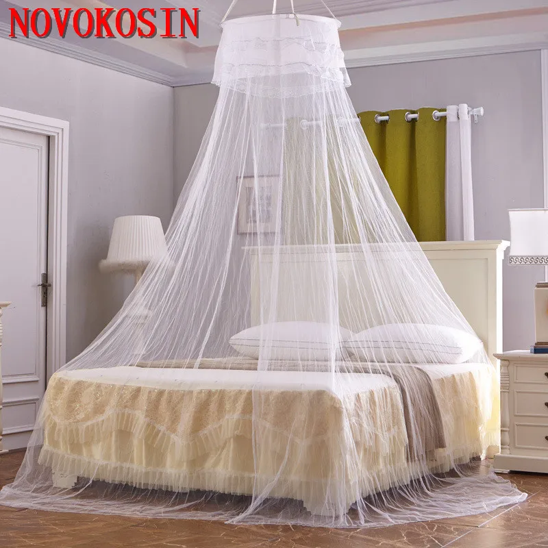 2021 Tulle Lightweight Princess Increase Height Anti Mosquito Bed Curtain Solid Color Hung Dome Long Encryption Net | Дом и сад