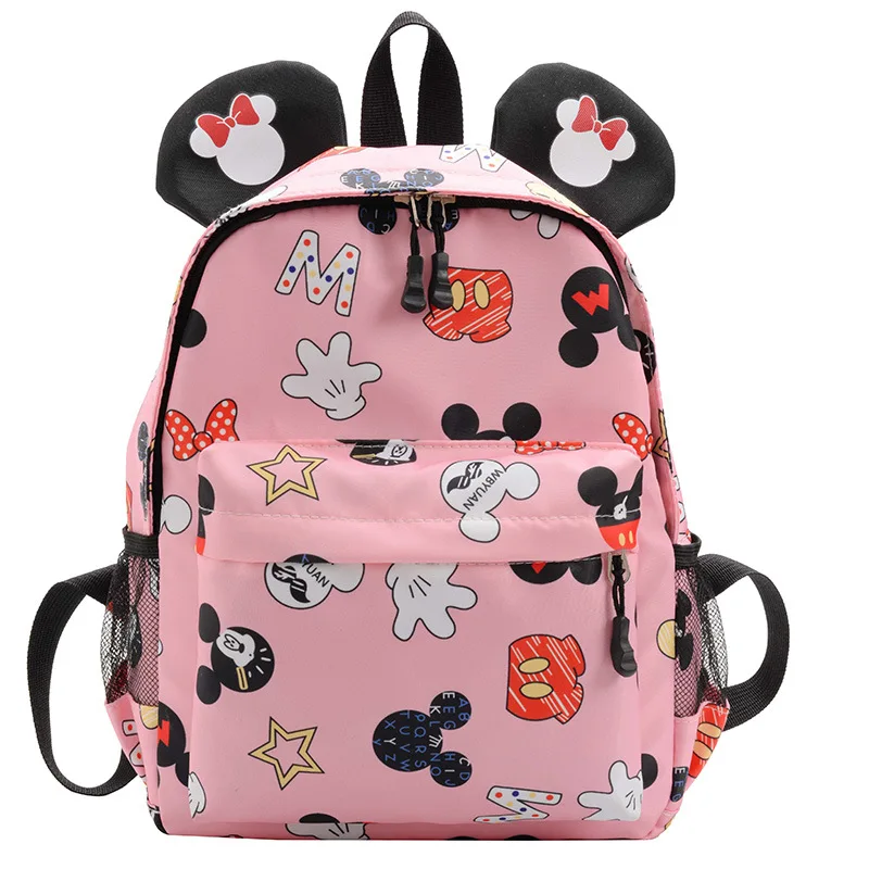Disney Mickey Minnie dibujos animados mochila niños niño bolsas de la escuela guardería bolsa para preescolar 2-6 años de edad mochila para niños niñas