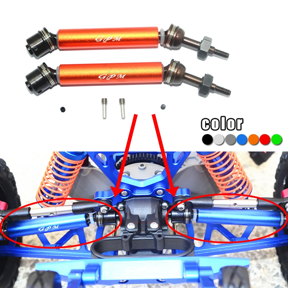 GPM hardened axle + aluminum CVD Rear universal joint 6852A/6852 for TRAXXAS 1/10 RUSTLER 67076-4 HOSS 90076-4 MONSTER TRUCK | Игрушки и