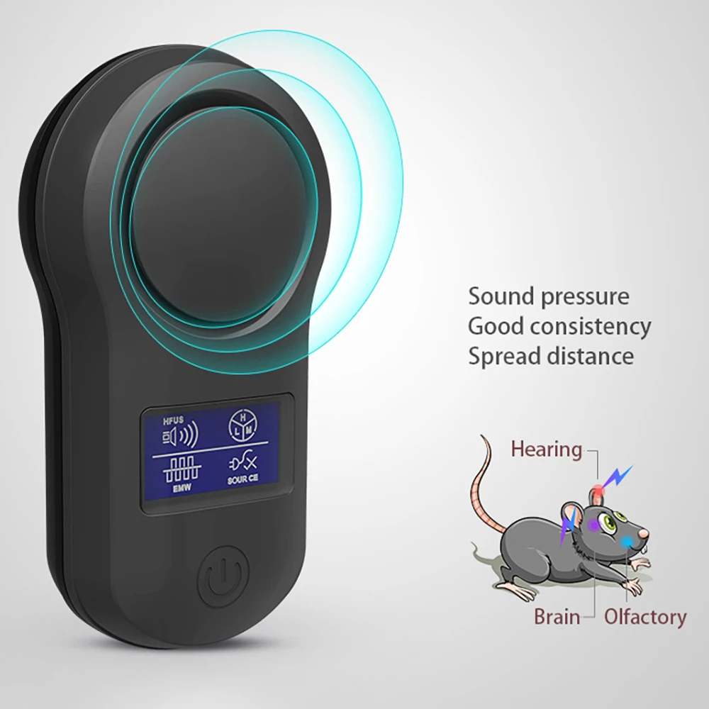 Us/eu Plug Smart Ultrasonic Pest Repeller Lcd Display Electronic Repellent Mice Roach Spider Ants Killer Insect Repeller