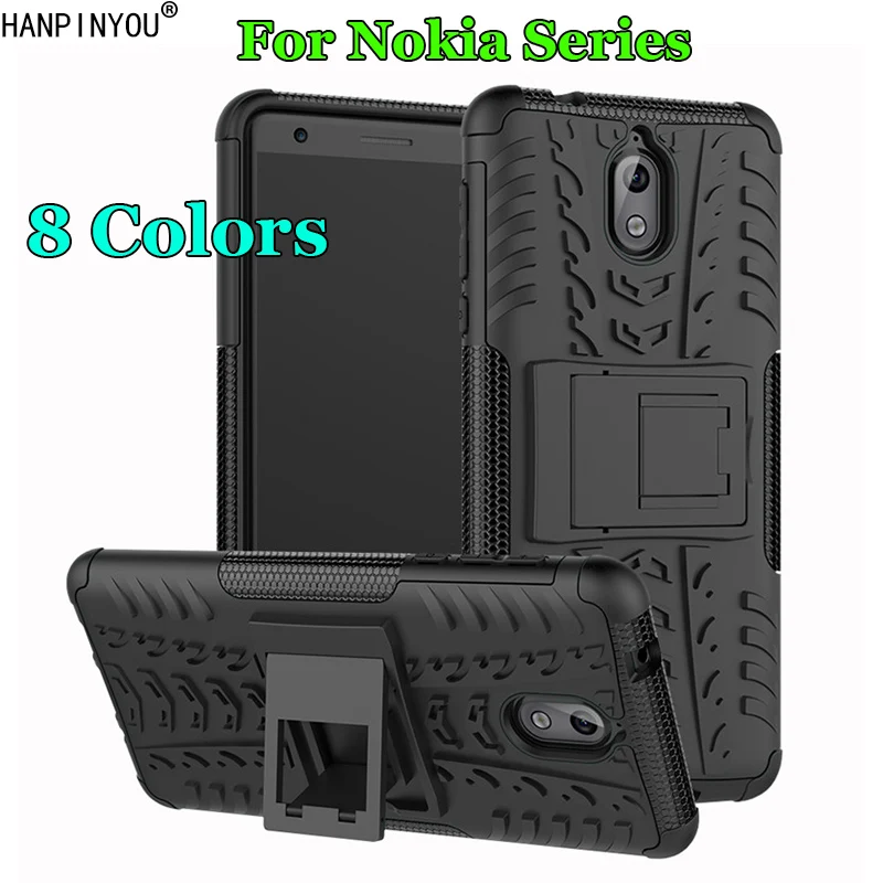 For Nokia 2.1 2.2 2.3 3.2 4.2 6.2 7.1 7.2 Plus Dazzle Shockproof Soft Silicone Hard PC Dual Armor Back Case Stand Holder Cover | Мобильные
