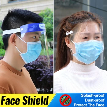 

Full Face Shield Transparent Protective Masks Anti-saliva Oil Screen Anti Droplet Dust-proof Face Cover Visiera Protettiva Viso
