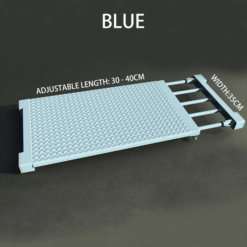 Blue 30-40cm 35cm Регулируемый шкаф, органайзер для хранения полка настенная кухонная стойка Экономия пространства шкаф декоративные полки для шкафа Держатели - Цвет: Blue 30-40cm 35cm