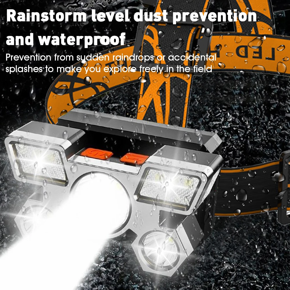 Портативный светодиодный налобный светильник онарь 5 источников ультра яркий
