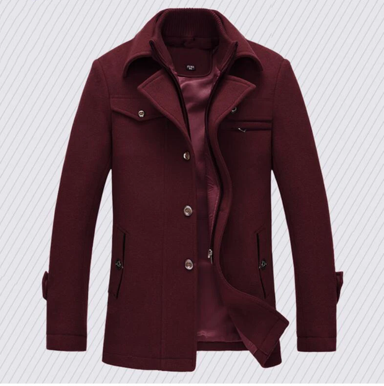 Hot 2020 New Fashion Mens Casual Warm Jacket Woolen Men's Jacket Double Collar Warm Woolen Coat Hot 2020 New Fashion Mens Casual Warm Jacket Woolen Men's Jacket Double Collar Warm Woolen Coat