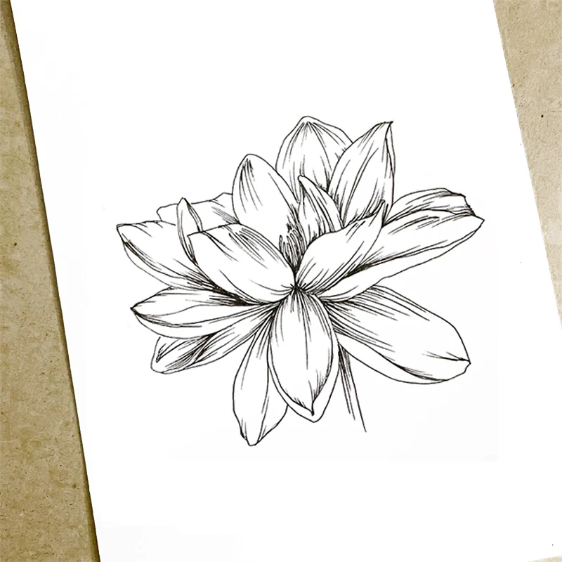 Sketch Flower Clear Stamps Transparent Rubber Stamps Silicone ...