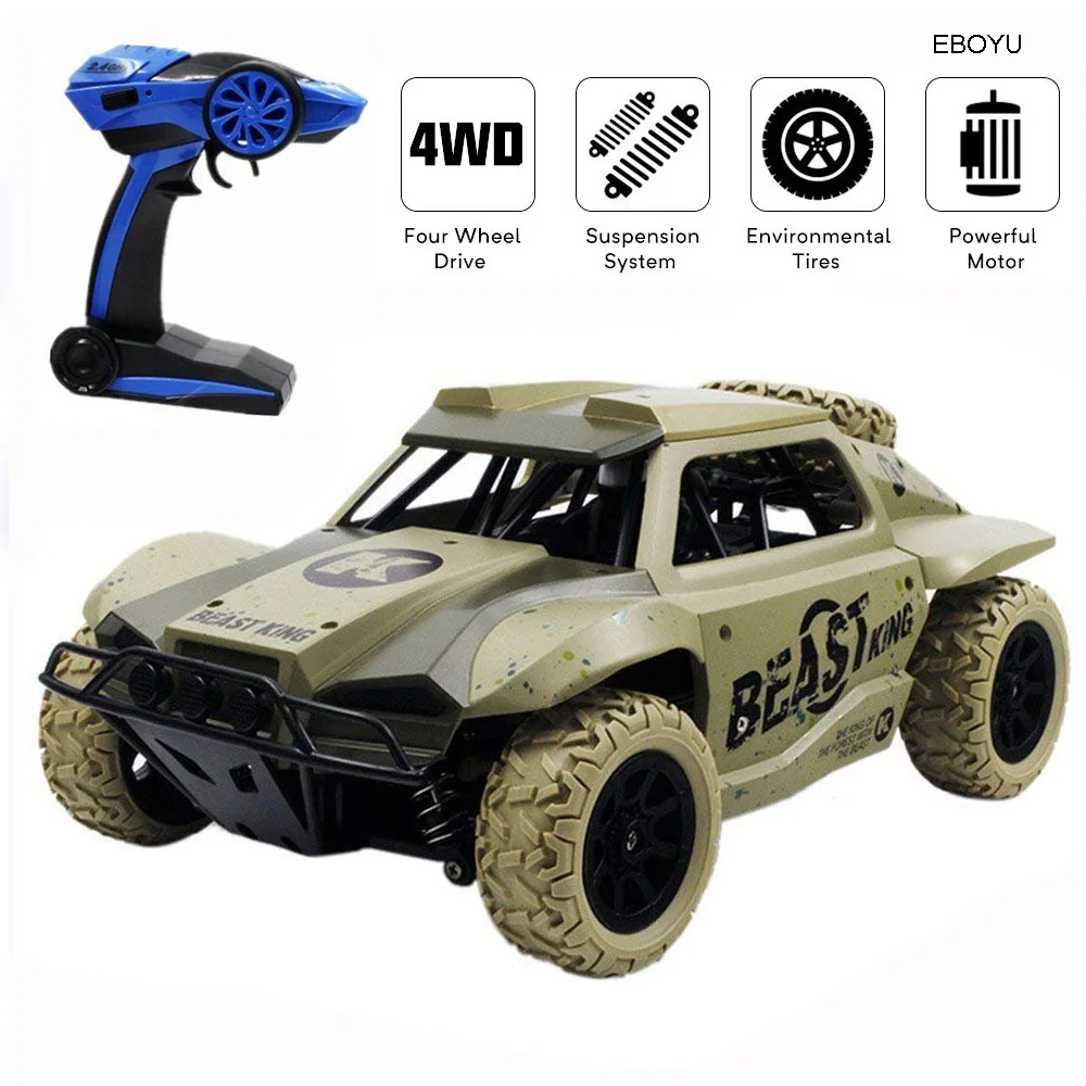 EBOYU RC автомобиль 2,4 ГГц 4WD 1:18 внедорожный пульт дистанционного управления Автомобили RC 25 км/ч высокий гоночный скоростной автомобиль электрическая игрушка для детей - Цвет: Зеленый