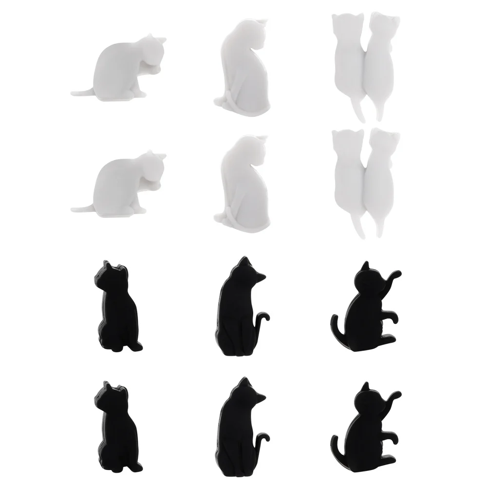 TENDYCOCO 12pcs Glass Markers Silicone Cat Drink Cup Identification Charms Sign for Party Bar Club (Mixed Color) |