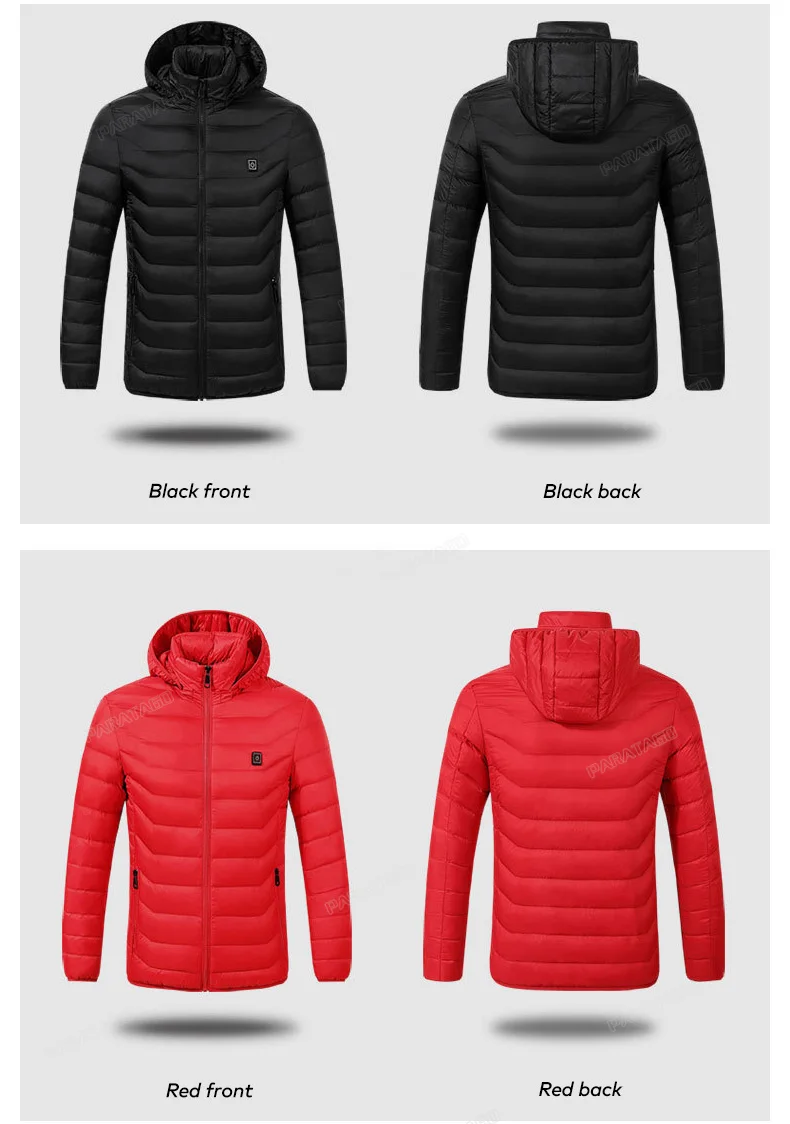 PARATAGO, новая модернизированная версия, интеллектуальная нагревательная куртка для мужчин и женщин, зимняя мужская одежда Abdo с подогревом, термокуртка P905
