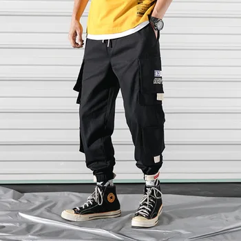 

Men's Cargo Pants Men 2020 Side Pockets Hip Hop Japanese Streetwear Harem Pants Men Trousers Joggers Male Sweatpants