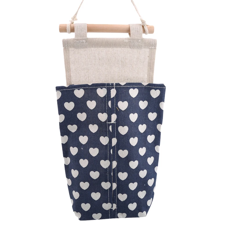 Cotton Linen Wall Hanging Storage Bags Door Pouch Bedroom Home Storage Pocket Home Decor Hanging Bag