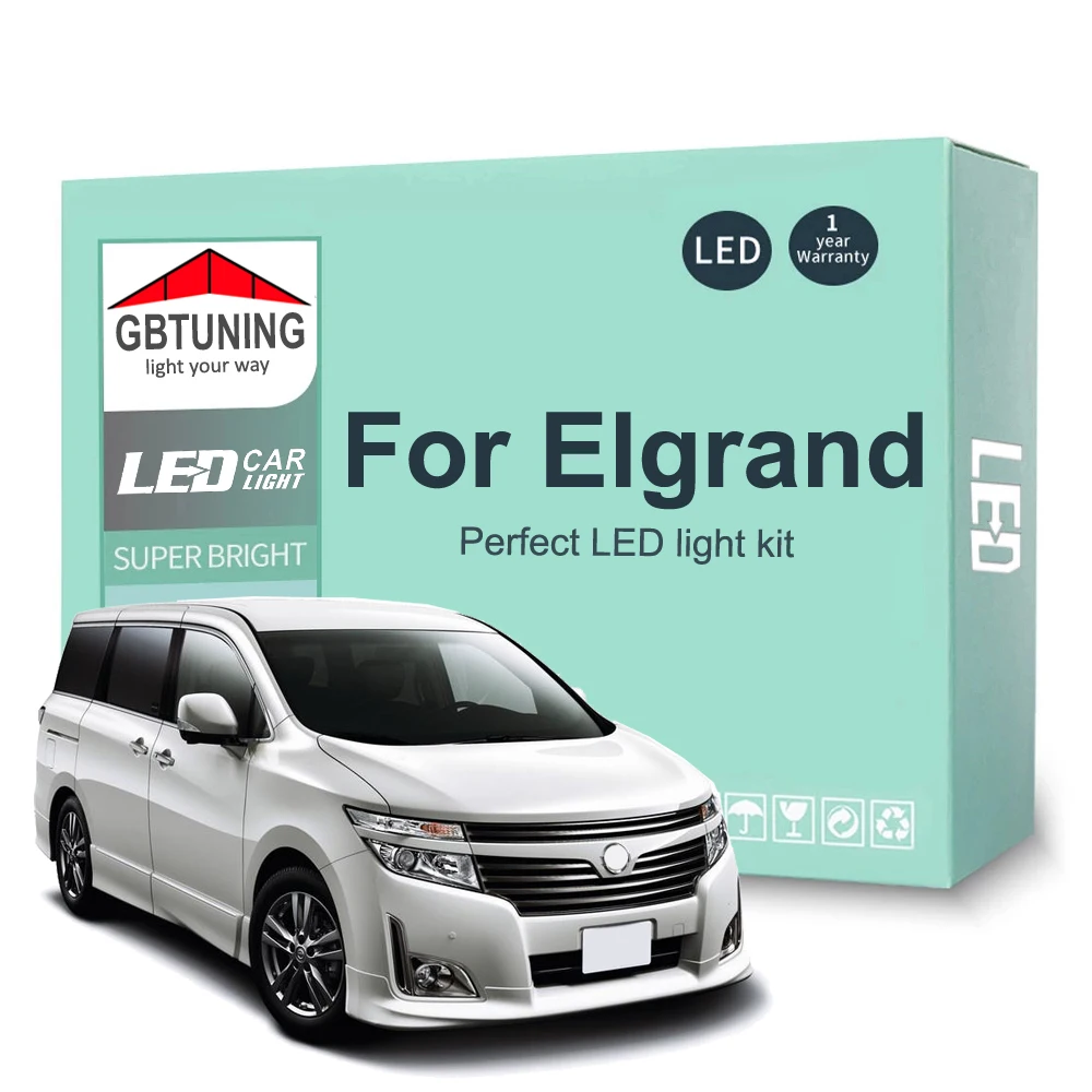 Комплект светодиодных ламп для внутреннего освещения Nissan Elgrand E50 E51 E52 1996-2016 2017 2018