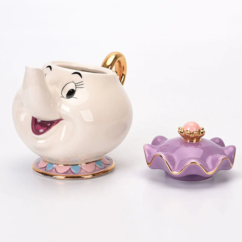 Мультфильм Красавица и Чудовище чайник кружка Mrs Potts Чип чай чашка Cogsworth подарок