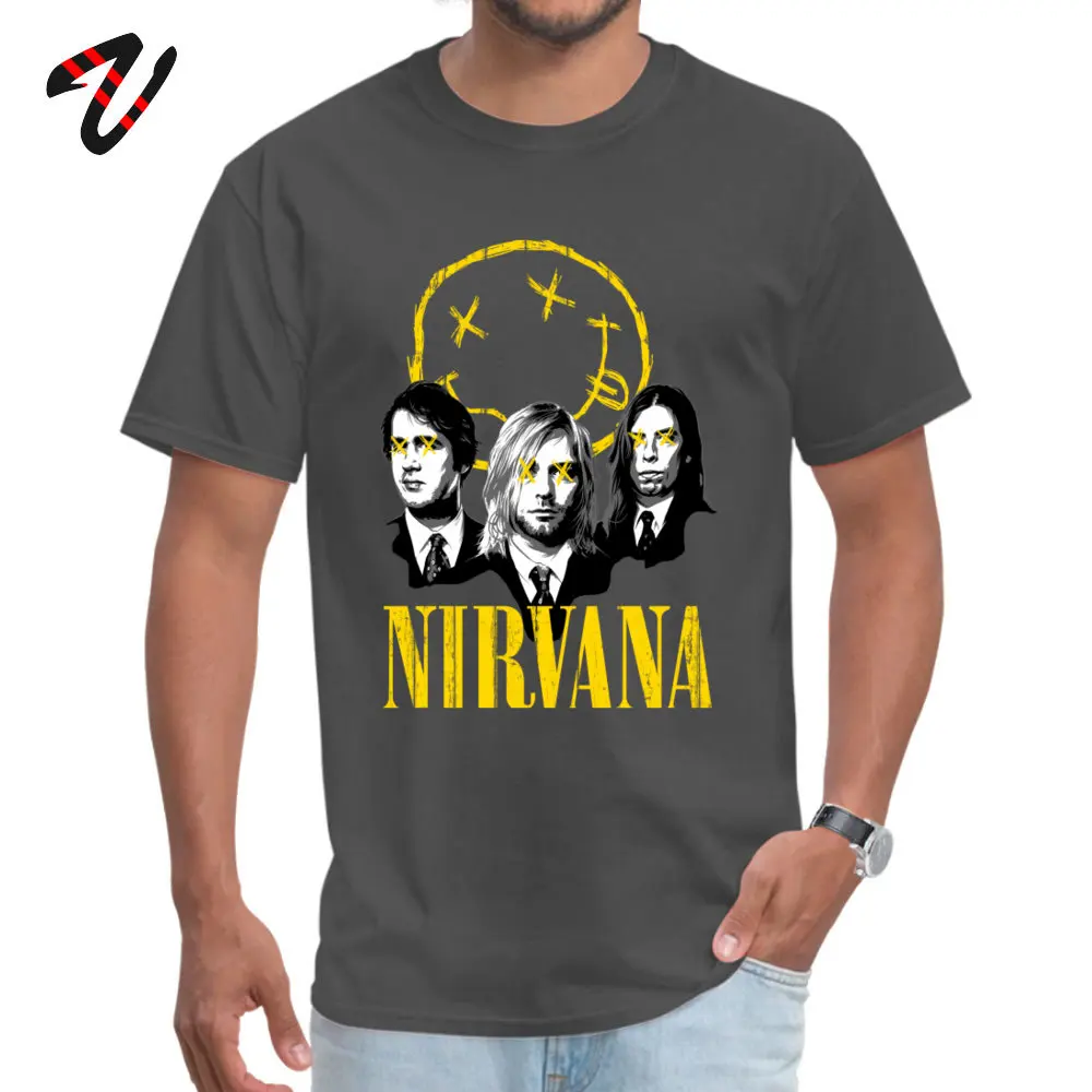 Скидка Nevermind Nirvana повседневные футболки с короткими рукавами Осень Зима хлопковая футболка для Мужская футболка подарок на день рождения - Цвет: Dark Gray