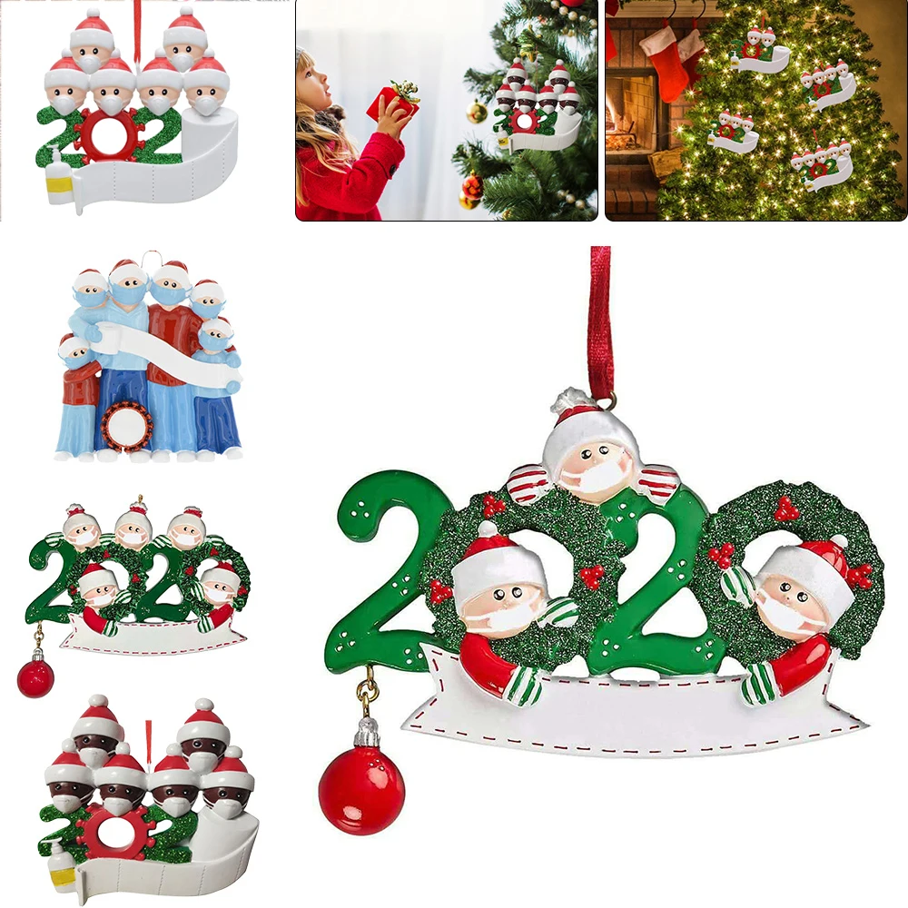 2020 год рождественский подарок для украшения Санта-Клаус с маской подвесное