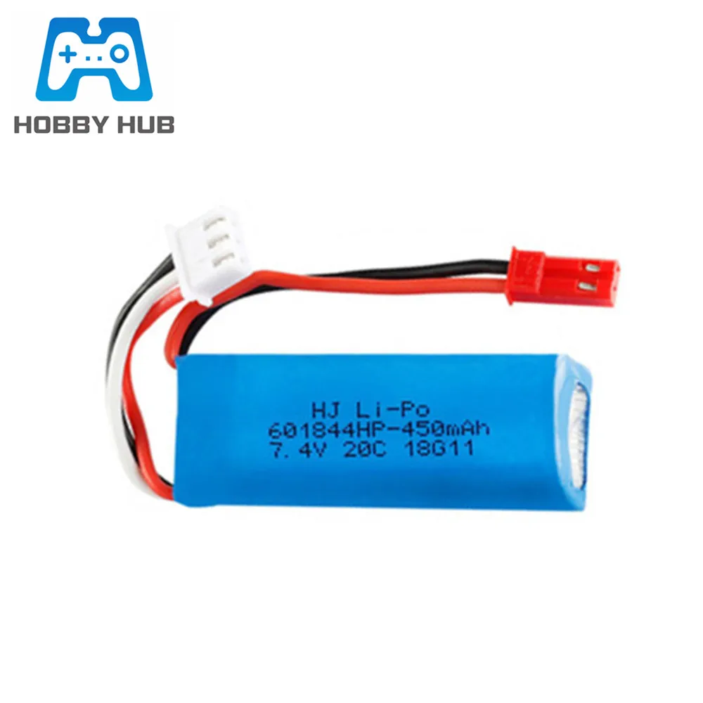 7.4V 450mAh 20C Lipo Battery for WLtoys K969 K979 K989 K999 P929 P939 RC Car Parts 2s 7.4v Battery 2pcs/lots