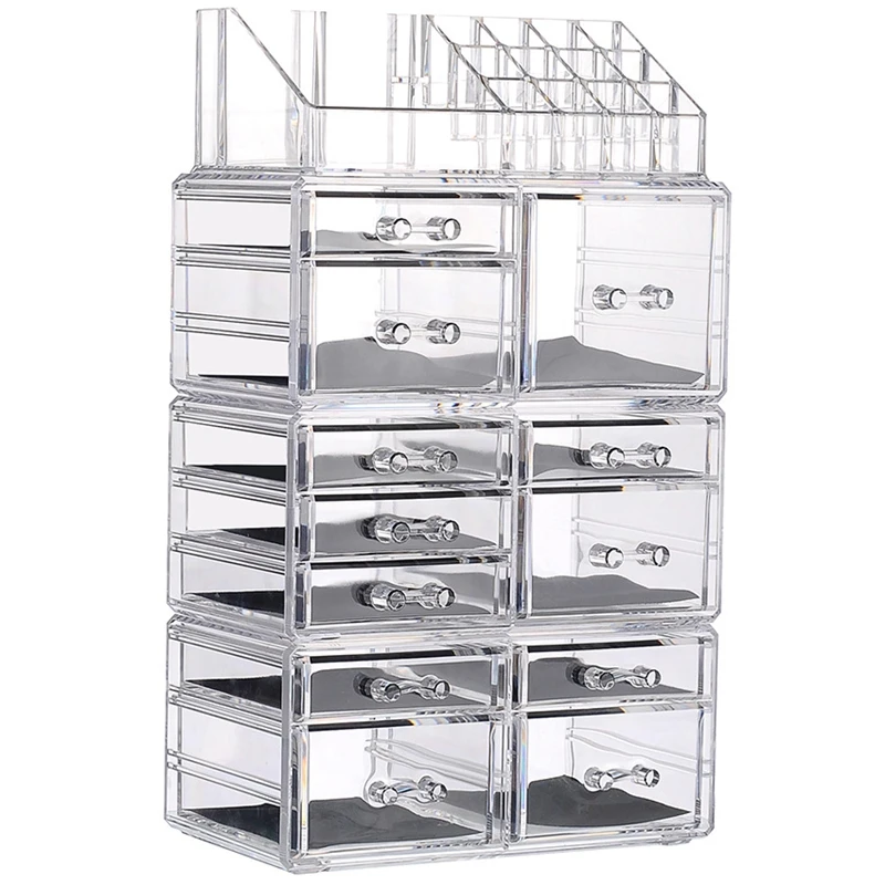 

Bathroom Desktop Lipstick Box Case Big Clear Acrylic Storage Cosmetic Organizer for Makeup