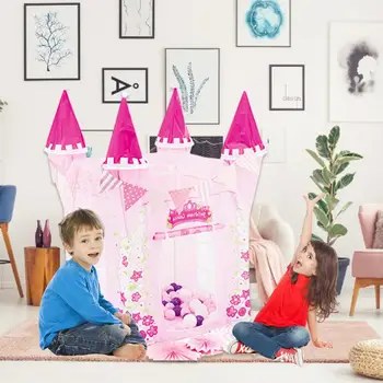 

Children Princess Pink Castle Tents Portable Boys Girls Indoor Outdoor Garden Folding Play Tent Lodge Kids Balls Pool Playhouse