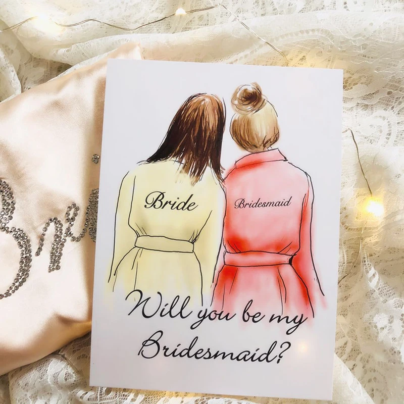  free shipping 5pcs lot custom any text language wedding party invitations Maid of honor bridesmaid  - 4000058729404