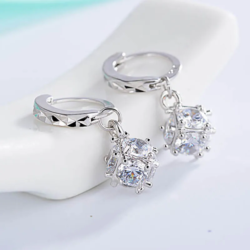 Серьги из драгоценных камней для женщин, серебро 925, ювелирное изделие, снежинка, корейский стиль, ушные капли, женский новогодний подарок, для свиданий, вечерние