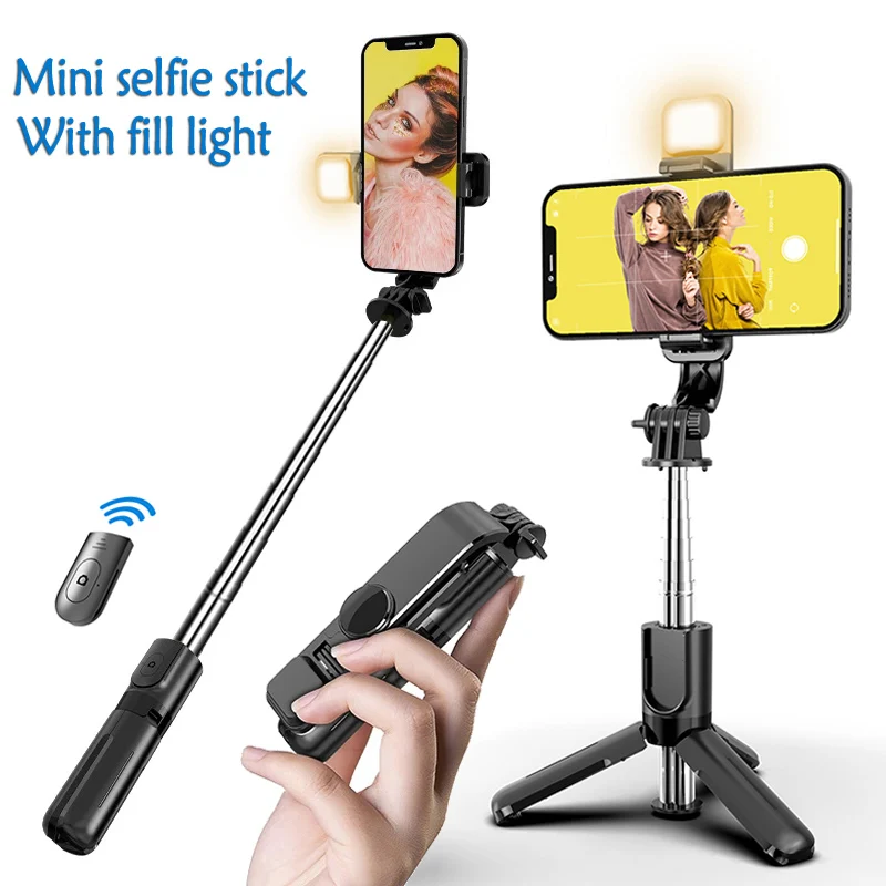 Mini Selfie Stick Tripode Ligh Para Movil Palo Extensible Lamp Bluetooth  Smartphone Stand Treppiede Flexible Tripod Statyw Luz - AliExpress