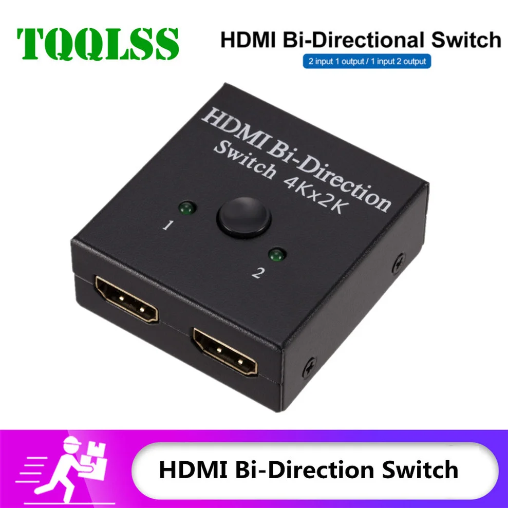 4K x 2K HDMI 호환 스위처 양방향 수동 2x1 1x2 HDMI AB 스위치 HDCP, 프로젝터용 4K FHD Ultra 1080P 지원