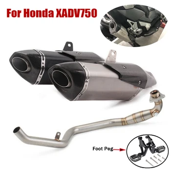 

Slip On X-ADV750 Full Exhaust System Header Pipe Connecting Front Tube Modified Muffler End Tips For Honda XADV750 Motorcycle
